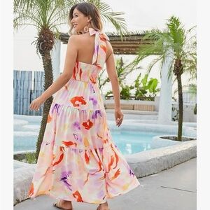 Halterneck, Backless Dress.